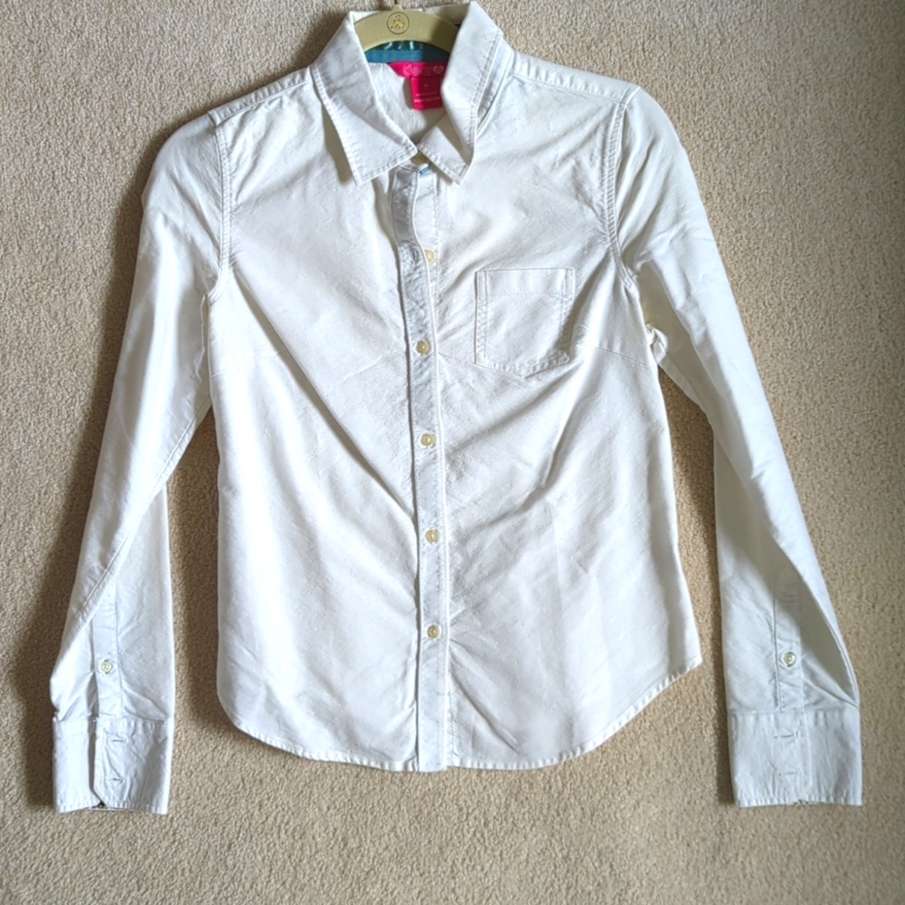 White oxford collared white shirt